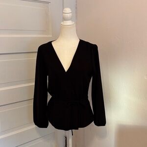 J. Crew Black Wrap Blouse